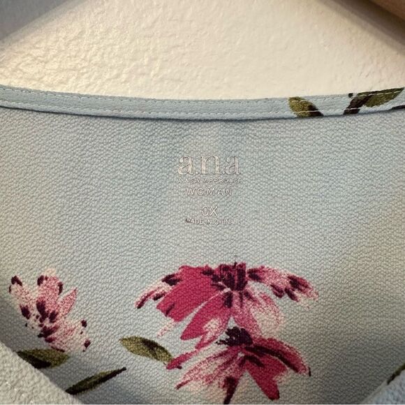 a.n.a Floral Blouse - Light Blue and Pink - Picture 2 of 3